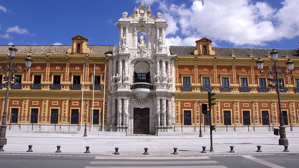 El palacio de San Telmo es la sede de la Presidencia de la Junta de Andalucía. Fuente: Wikimedia Commons. 