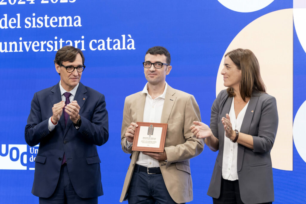 Salvador Illa en la inauguración del curso académico universitario de la UOC en 2024. Fuente: UOC.