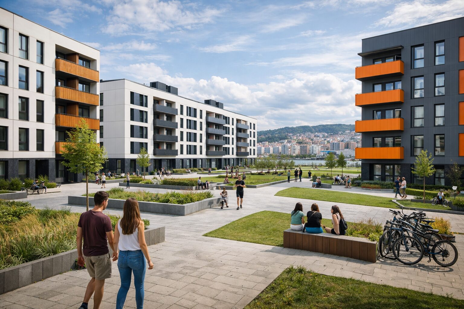 Promoción de vivienda pública en Xuxán, A Coruña, con pisos protegidos orientados a jóvenes y alquiler asequible por parte de la Xunta. 